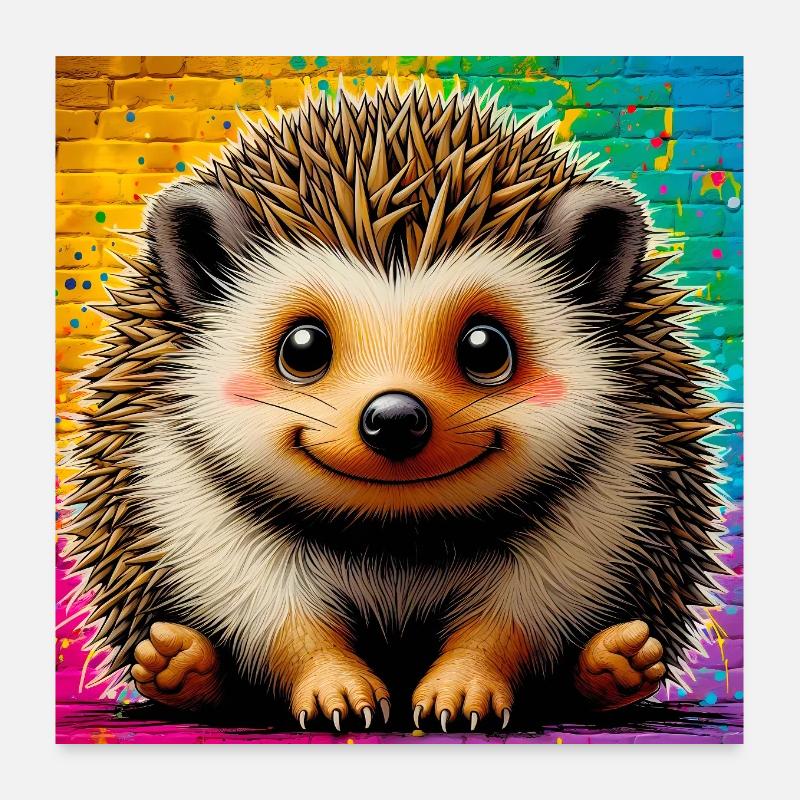 hedgehog Poster 24" x 24" (60x60 cm)