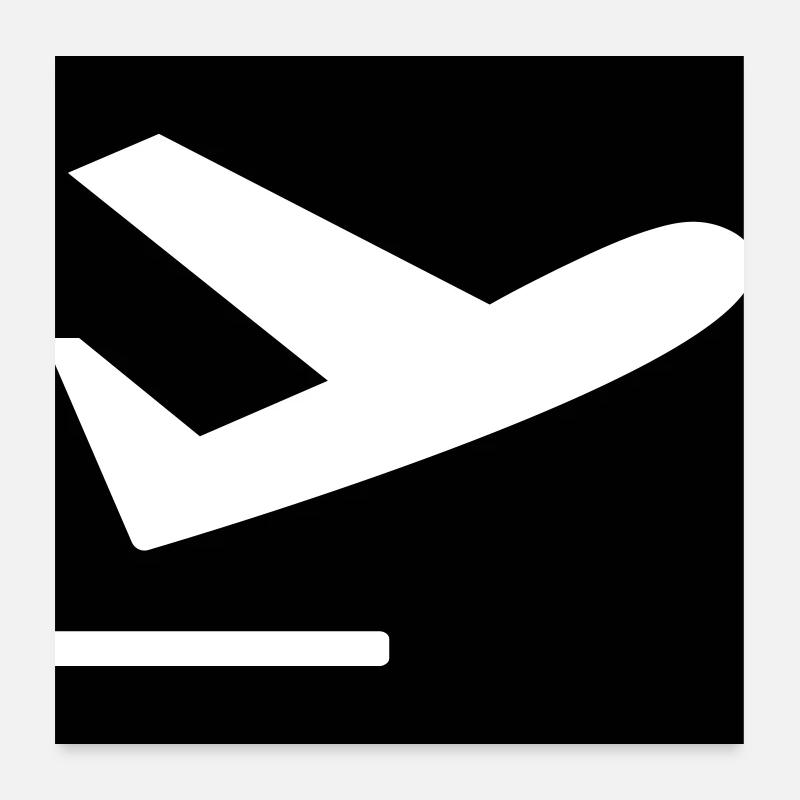 Flugzeug beim Starten Poster 60x60 cm