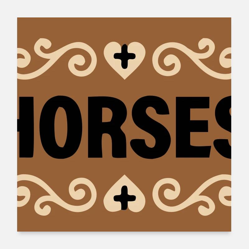 Lettrage des chevaux Retro Riding Poster 60 x 60 cm