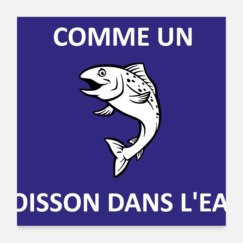 Comme un poisson dans l'eau Poster 60 x 60 cm