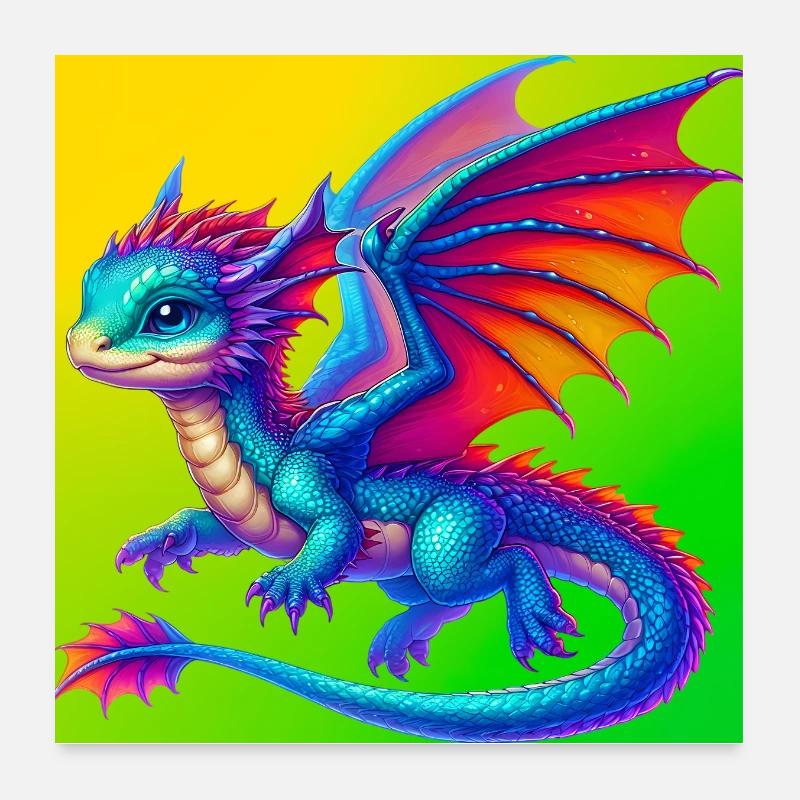 Drache Poster 60x60 cm