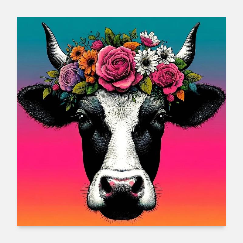 cow Poster 24" x 24" (60x60 cm)
