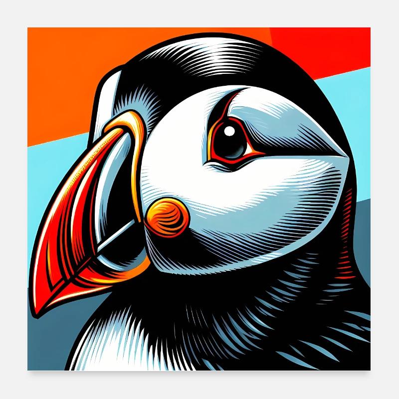 Papageitaucher Poster 60x60 cm