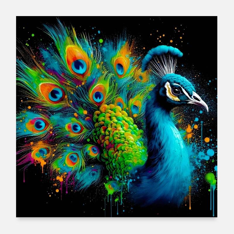 Pfau Poster 60x60 cm