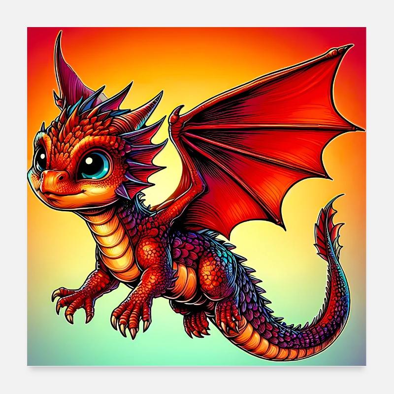 Drache Poster 60x60 cm