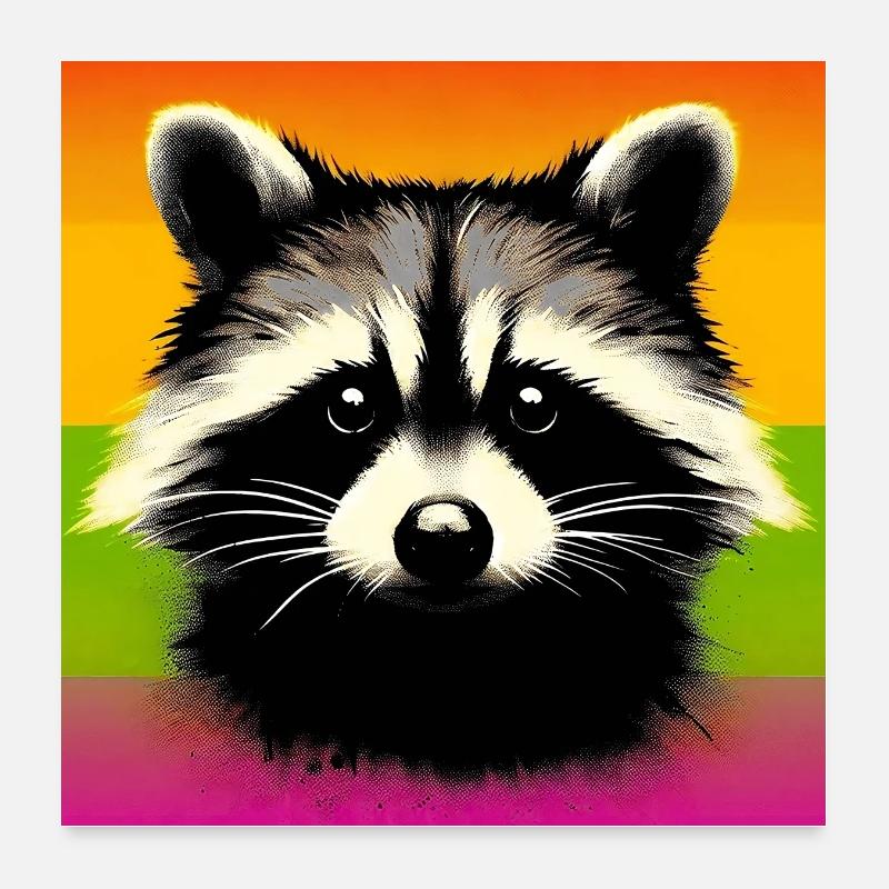 Waschbär Poster 60x60 cm