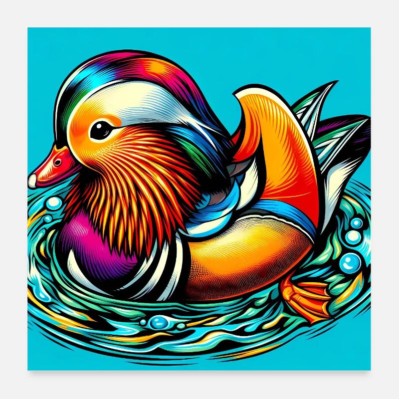 Mandarinente Poster 60x60 cm
