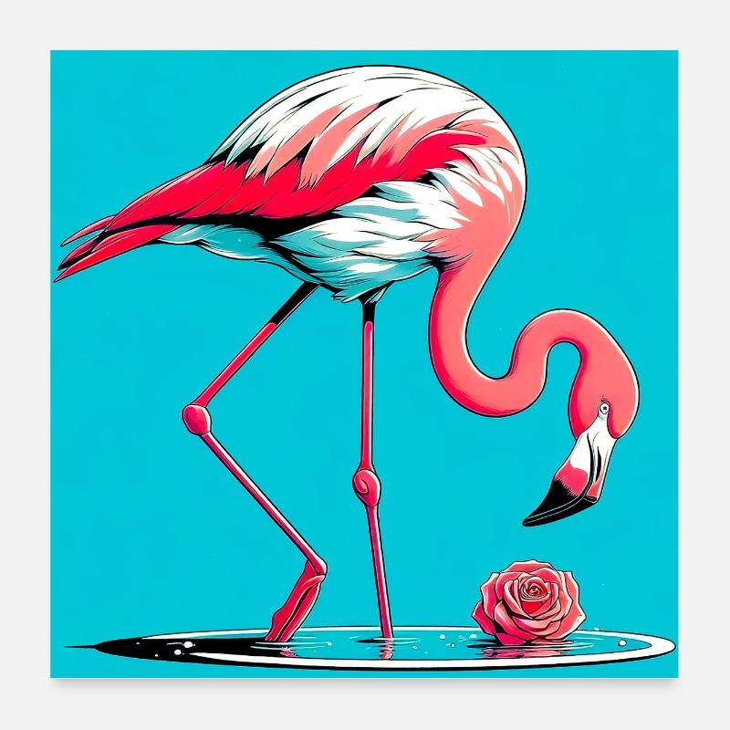 Flamingo Poster 60x60 cm