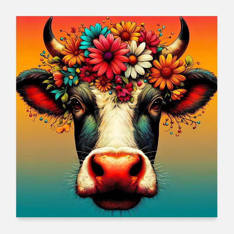 vache Poster 60 x 60 cm