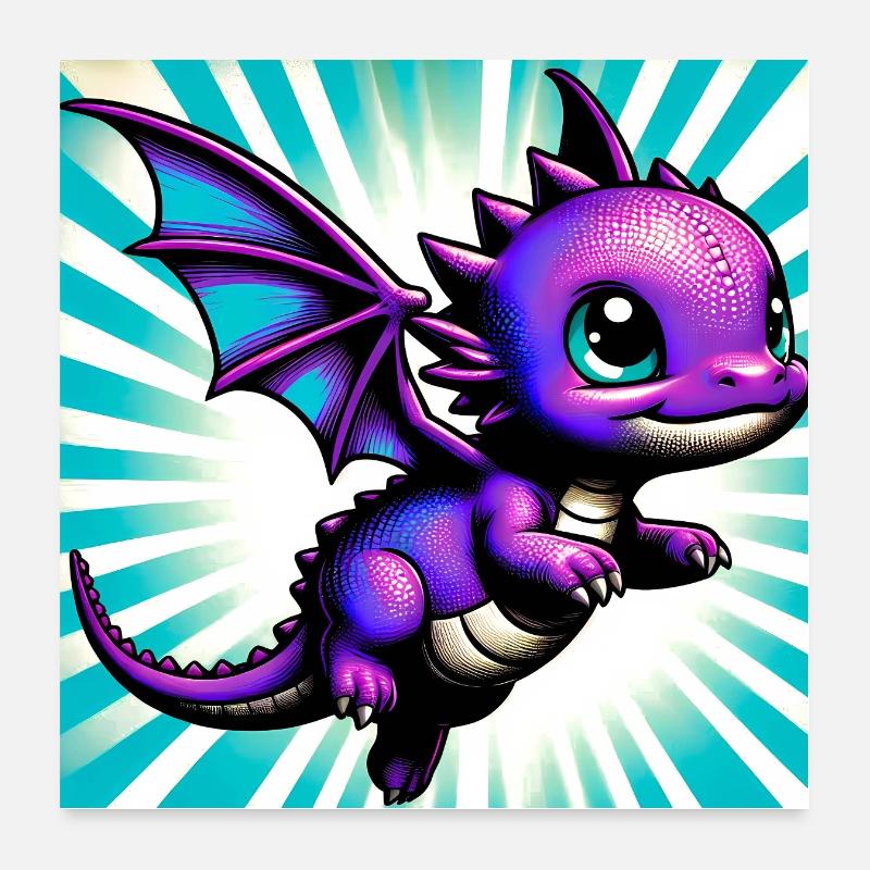 Drache Poster 60x60 cm