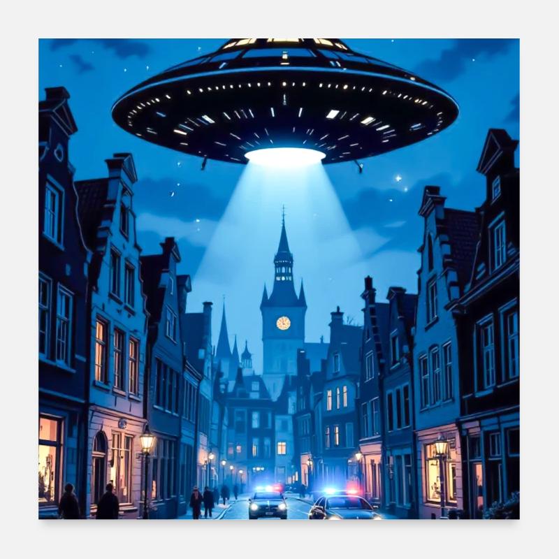 Belgian Wave – OVNI dans le ciel Poster 60 x 60 cm