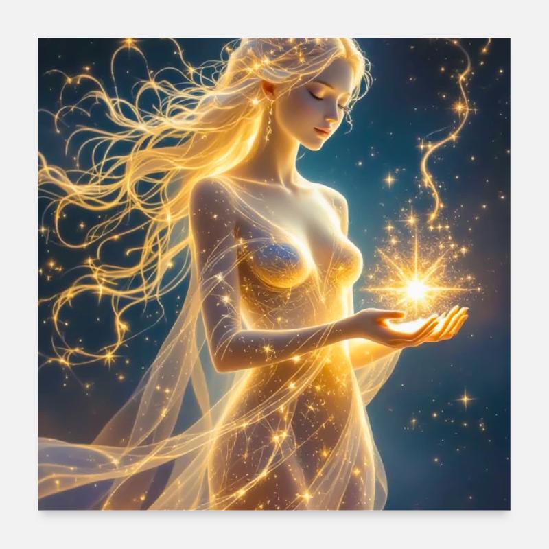 Vierge interstellaire formée à partir de la lumière des étoiles Poster 60 x 60 cm