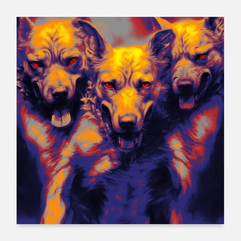 Cerberus - Poster 24" x 24" (60x60 cm) - white