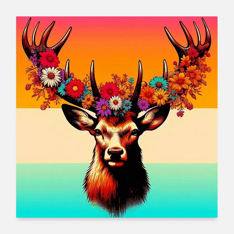 Hirsch Poster 60x60 cm