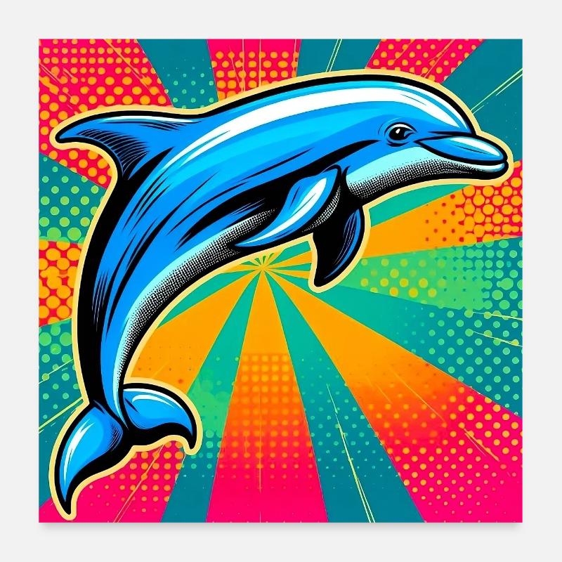 dolphin Poster 24" x 24" (60x60 cm)