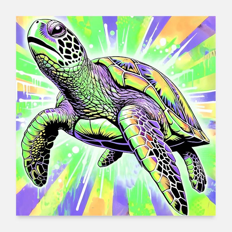 tortue Poster 60 x 60 cm
