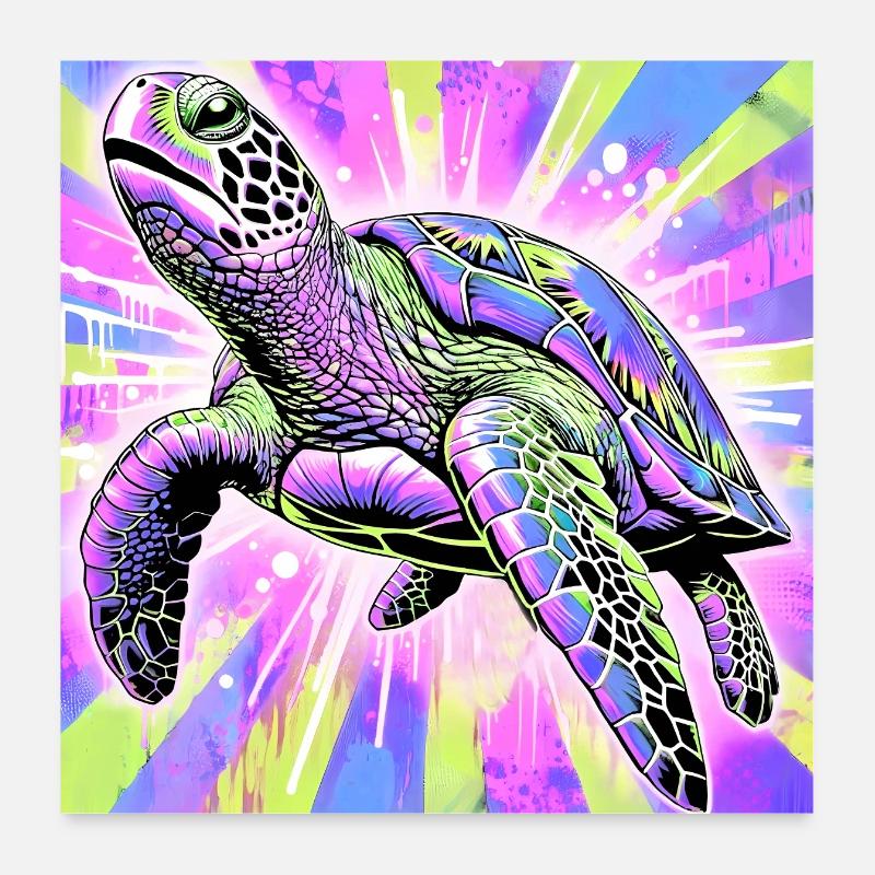 tortue Poster 60 x 60 cm