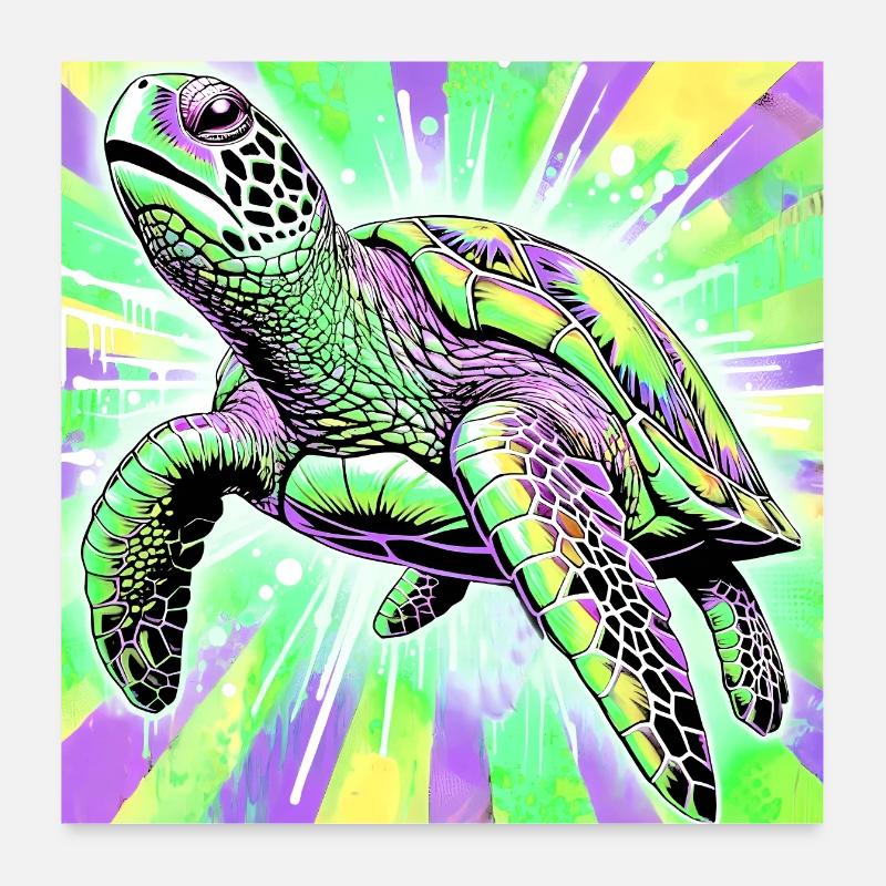 turtle Poster 24" x 24" (60x60 cm)