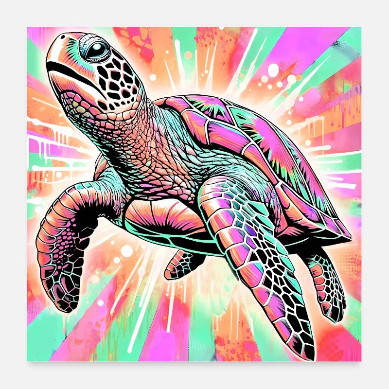 tortue Poster 60 x 60 cm