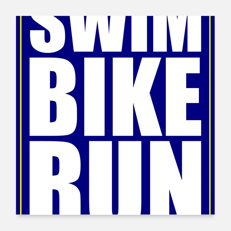 Triathlon Natation Course Cyclisme Poster 60 x 60 cm