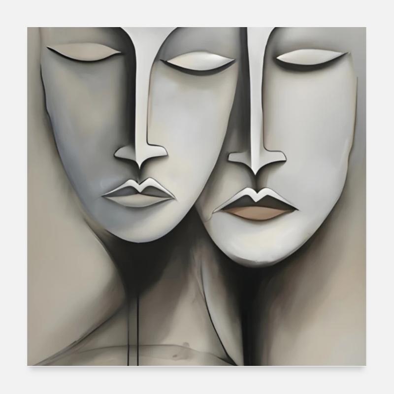 Des visages, des visages Poster 60 x 60 cm