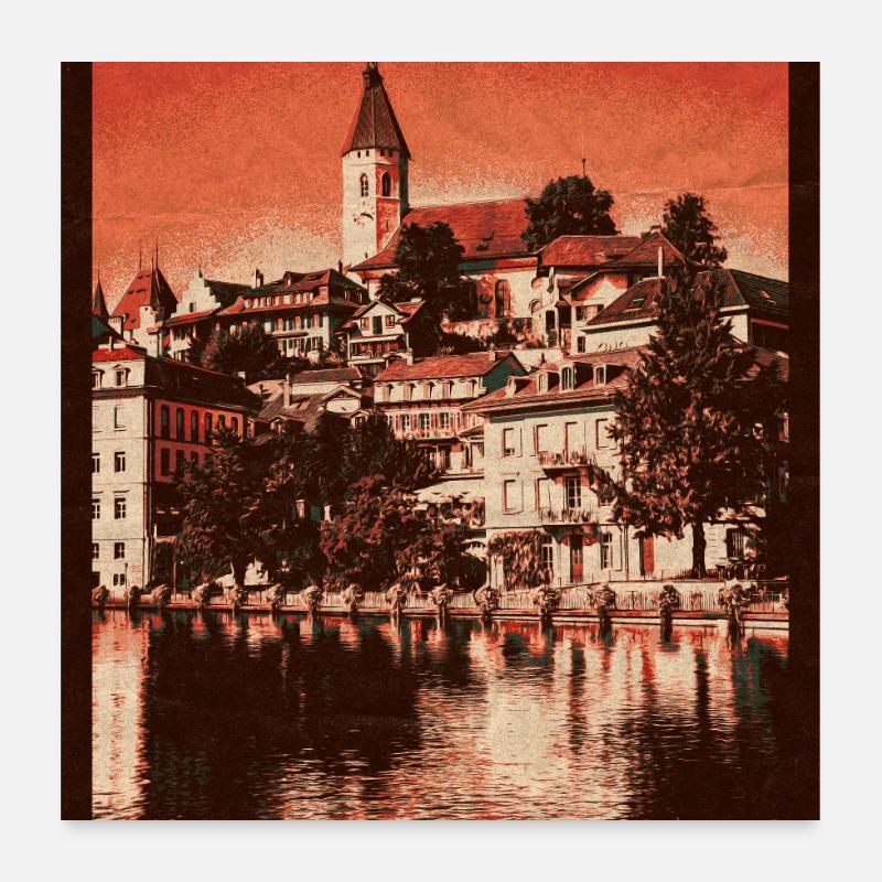 Thun Skyline Poster 60x60 cm