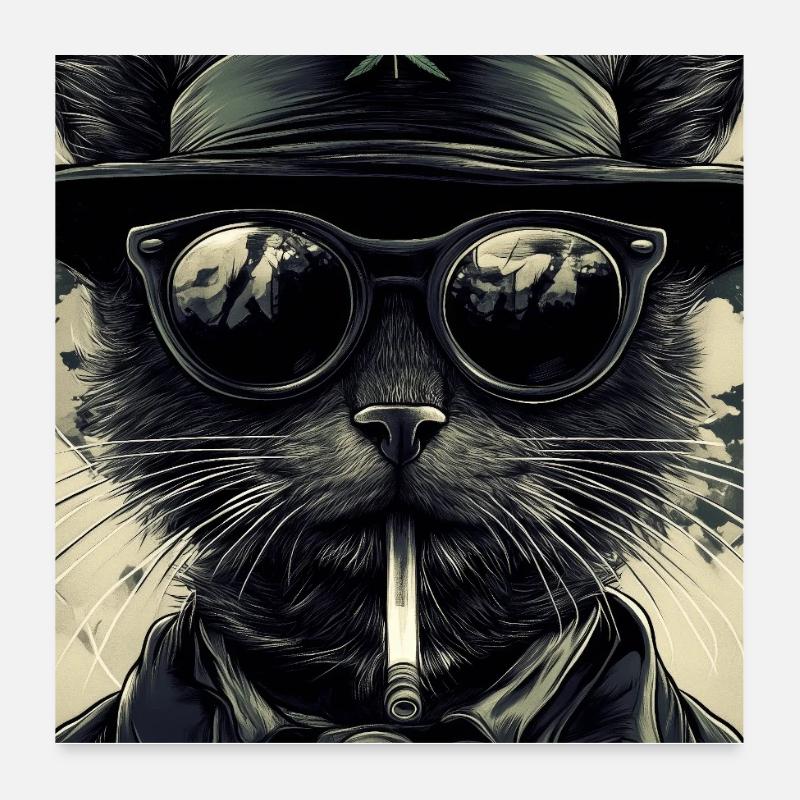 Gueule de bois de style Noir-Vapor Poster 60 x 60 cm