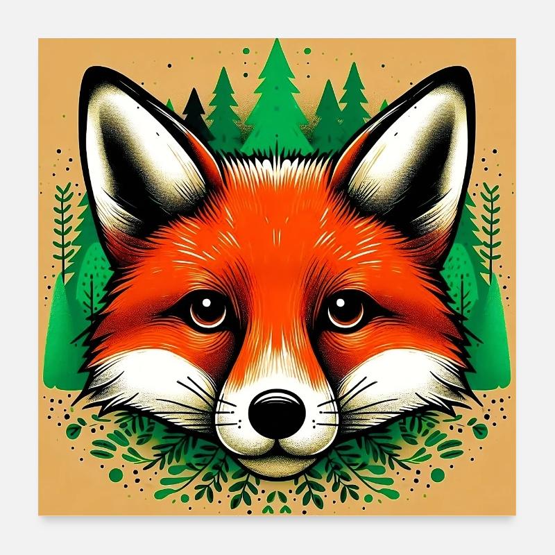 fox Poster 24" x 24" (60x60 cm)