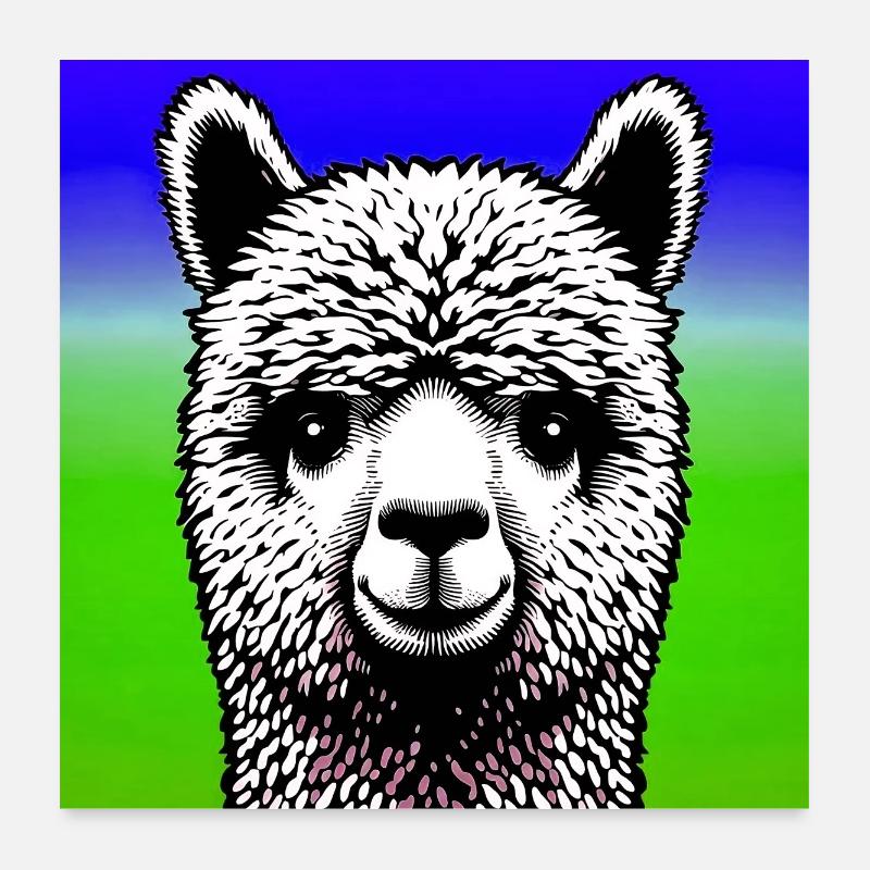 Alpaca Poster 24" x 24" (60x60 cm)