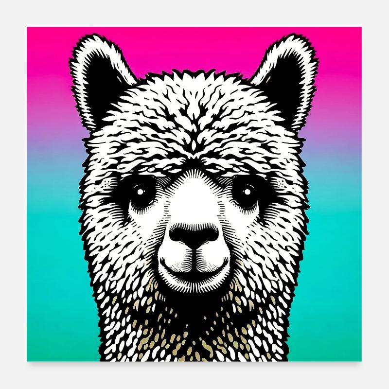 Alpaca Poster 24" x 24" (60x60 cm)