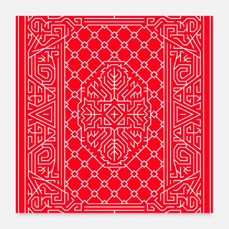 Geometrische Spielkarten-Vektorkunst Rot Poster 60x60 cm
