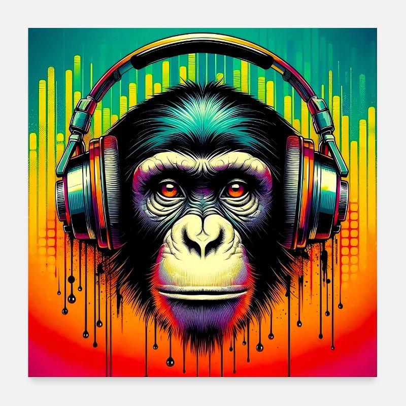 Schimpansen-Affe Poster 60x60 cm