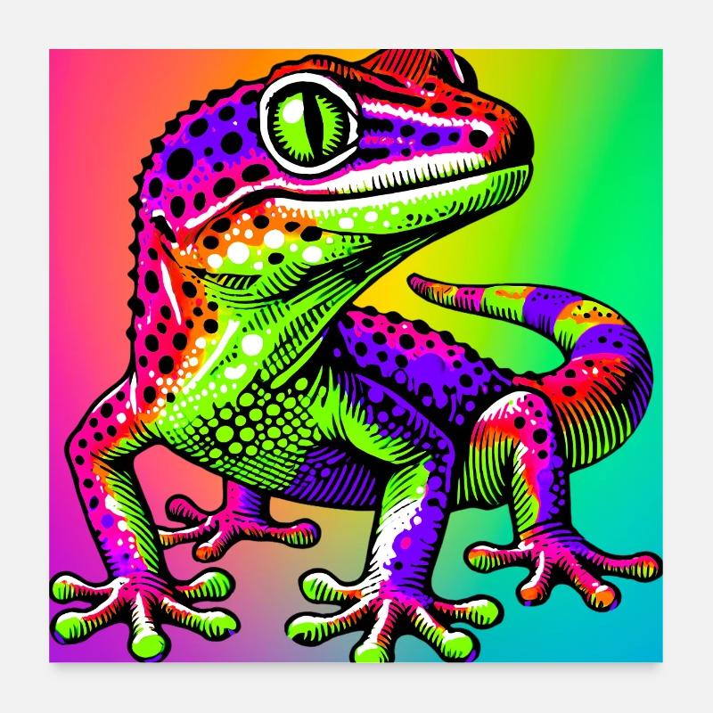 Gecko Poster 60 x 60 cm