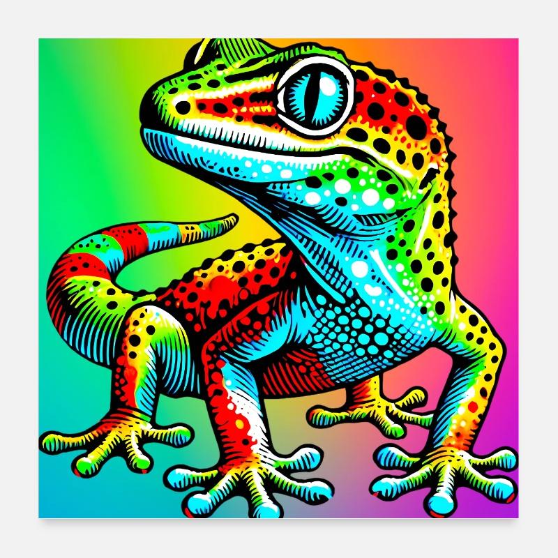 Gecko Poster 60 x 60 cm