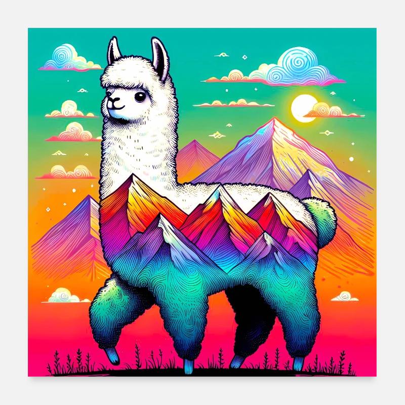 Alpaga Poster 60 x 60 cm