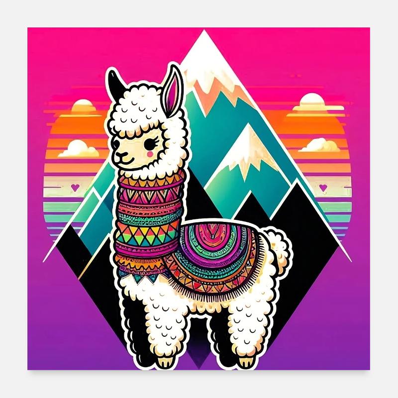 Alpaga Poster 60 x 60 cm