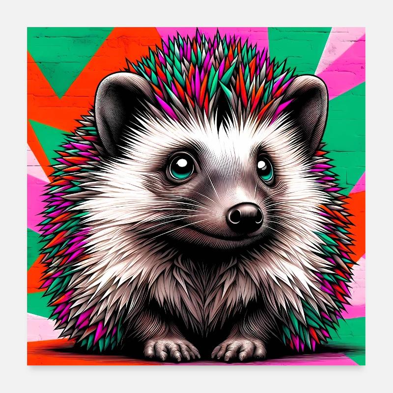 hedgehog Poster 24" x 24" (60x60 cm)