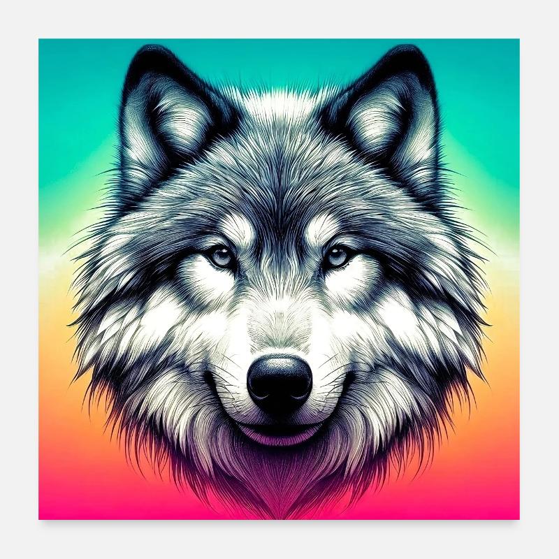 Wolf Poster 60x60 cm