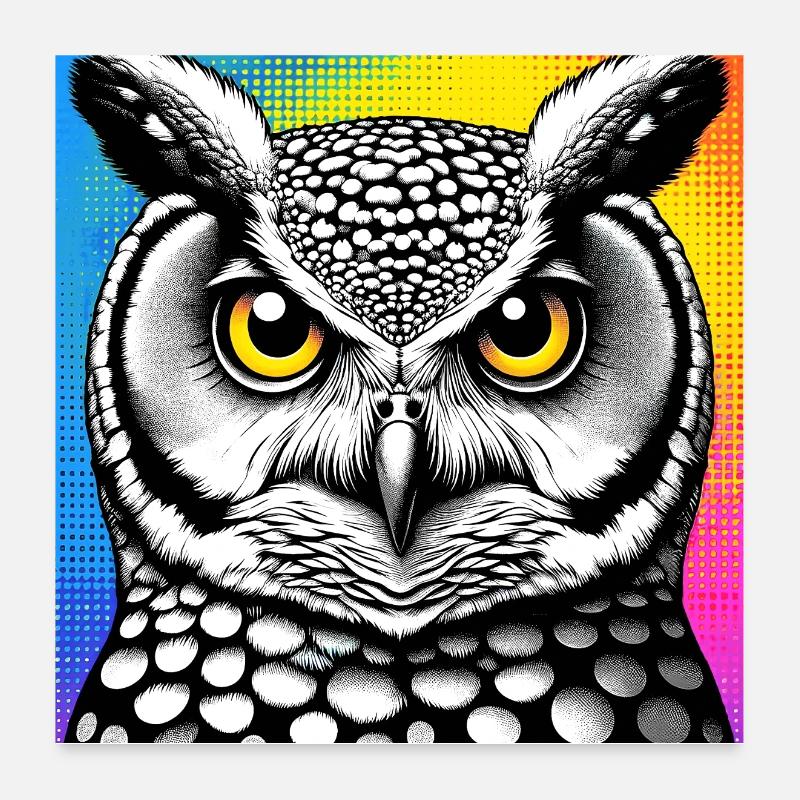 hibou Poster 60 x 60 cm
