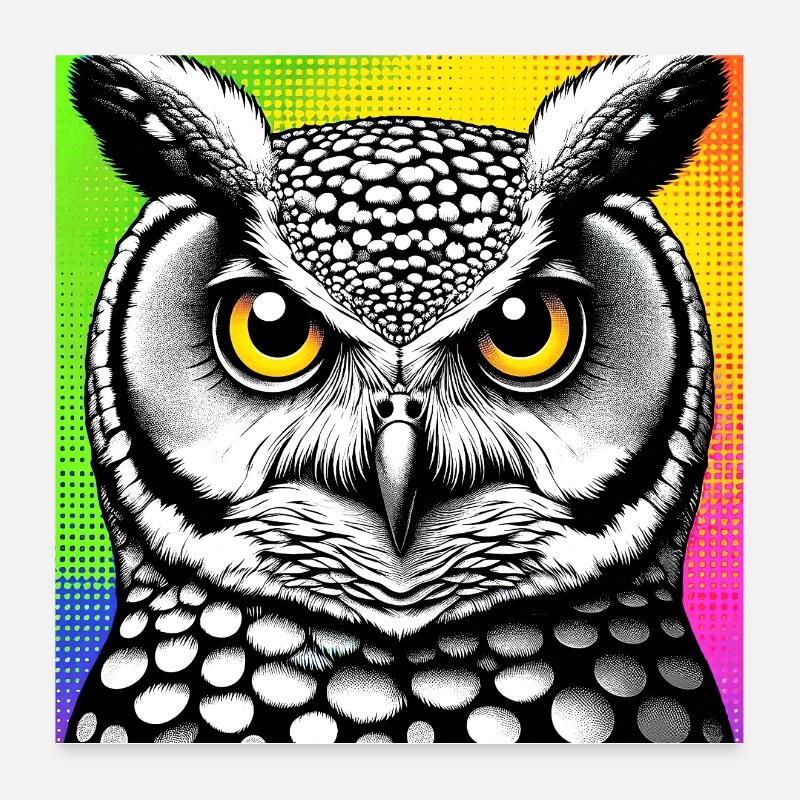 Eule Poster 60x60 cm