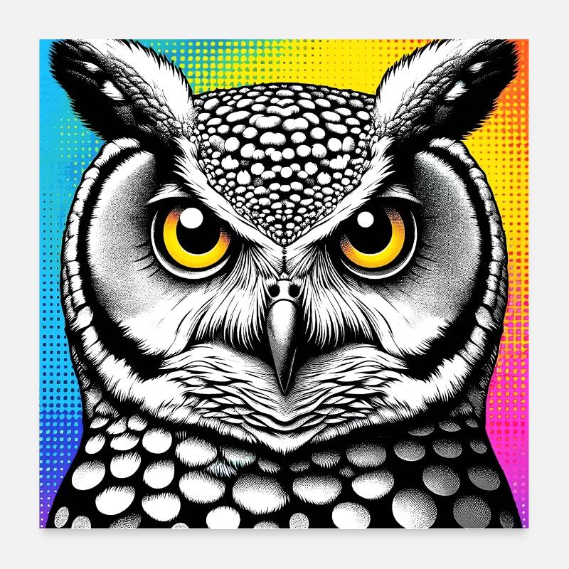 Eule Poster 60x60 cm