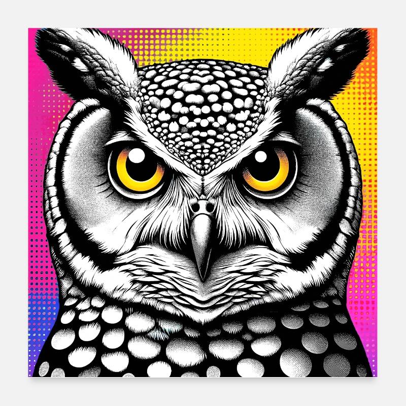 Eule Poster 60x60 cm
