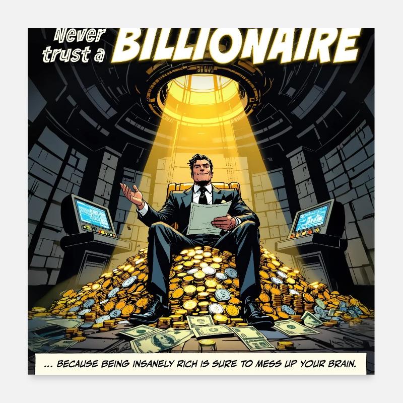 Ne fais pas confiance à un milliardaire Poster 60 x 60 cm