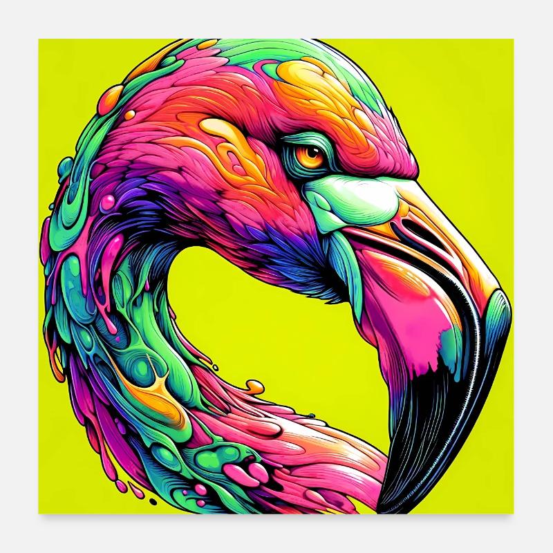 Flamant Poster 60 x 60 cm