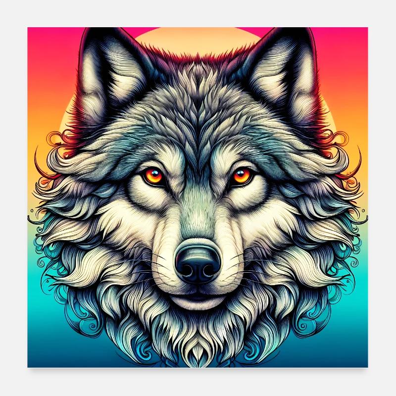 Wolf Poster 24" x 24" (60x60 cm)