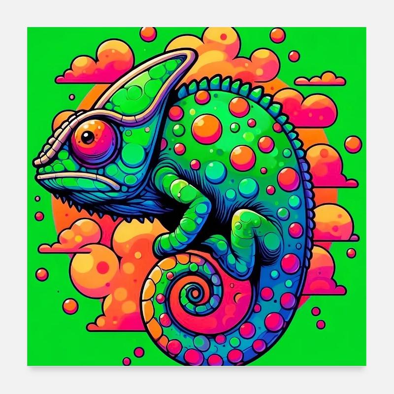 caméléon Poster 60 x 60 cm