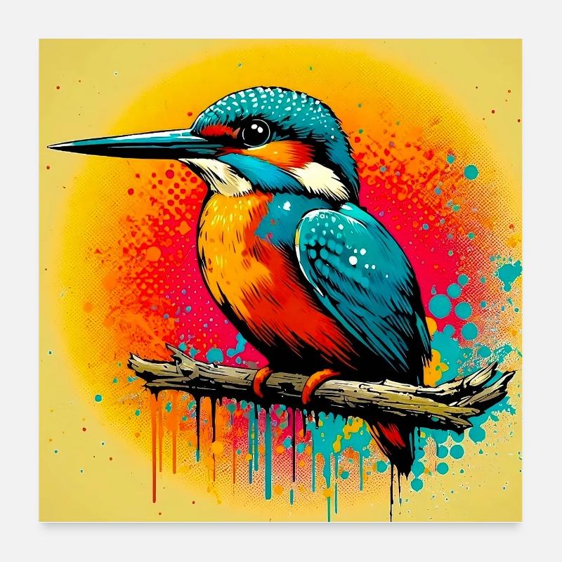 Eisvogel Poster 60x60 cm