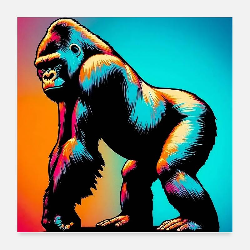 gorille Poster 60 x 60 cm