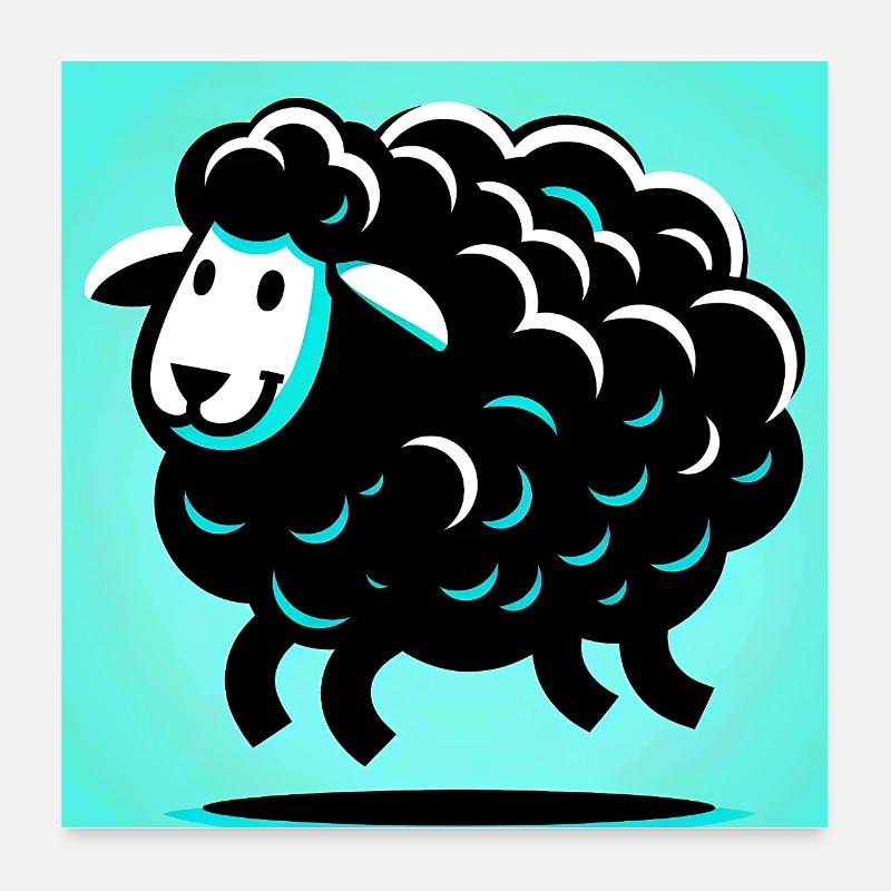 Schwarzes Schaf Poster 60x60 cm