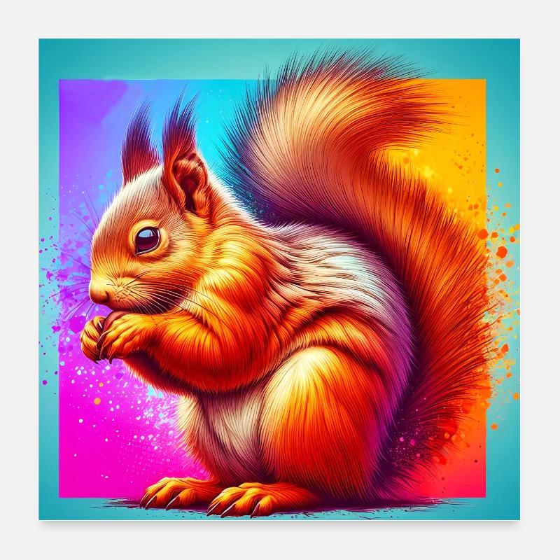 écureuil Poster 60 x 60 cm